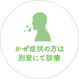 かぜ症状の方は 別室にて診療